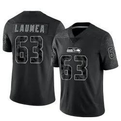 Sataoa Laumea Seattle Seahawks Limited Men's Reflective Jersey (Black)