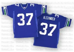 Shaun Alexander Seattle Seahawks Authentic Men's Mitchell And Ness Throwback Jersey (Blue)