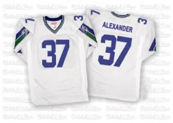 Shaun Alexander Seattle Seahawks Authentic Men's Mitchell And Ness Throwback Jersey (White)