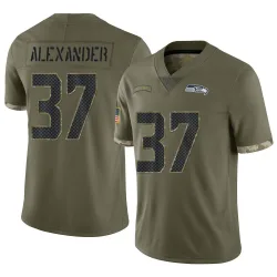 Shaun Alexander Seattle Seahawks Limited Men's 2022 Salute To Service Jersey (Olive)