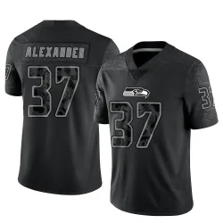 Shaun Alexander Seattle Seahawks Limited Men's Reflective Jersey (Black)