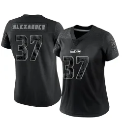 Shaun Alexander Seattle Seahawks Limited Women's Reflective Jersey (Black)