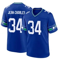 Shemar Jean-Charles Seattle Seahawks Game Men's Throwback Jersey (Royal)