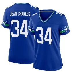 Shemar Jean-Charles Seattle Seahawks Game Women's Throwback Jersey (Royal)