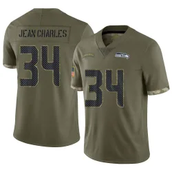 Shemar Jean-Charles Seattle Seahawks Limited Men's 2022 Salute To Service Jersey (Olive)