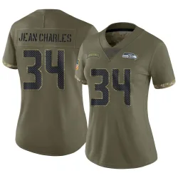 Shemar Jean-Charles Seattle Seahawks Limited Women's 2022 Salute To Service Jersey (Olive)
