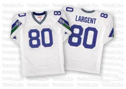 Steve Largent Seattle Seahawks Authentic Men's Mitchell And Ness Throwback Jersey (White)