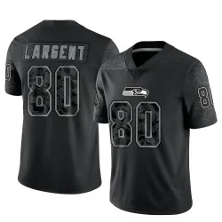 Steve Largent Seattle Seahawks Limited Men's Reflective Jersey (Black)