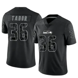 Teez Tabor Seattle Seahawks Limited Men's Reflective Jersey (Black)