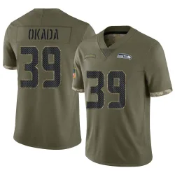 Ty Okada Seattle Seahawks Limited Men's 2022 Salute To Service Jersey (Olive)