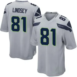 Tyjon Lindsey Seattle Seahawks Game Men's Alternate Jersey (Gray)