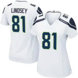 Tyjon Lindsey Seattle Seahawks Game Women's Jersey (White)