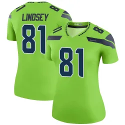 Tyjon Lindsey Seattle Seahawks Legend Women's Color Rush Neon Jersey (Green)