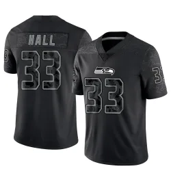 Tyler Hall Seattle Seahawks Limited Men's Reflective Jersey (Black)