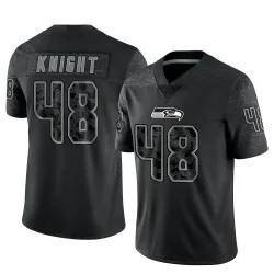 Tyrice Knight Seattle Seahawks Limited Men's Reflective Jersey (Black)