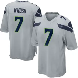 Uchenna Nwosu Seattle Seahawks Game Men's Alternate Jersey (Gray)