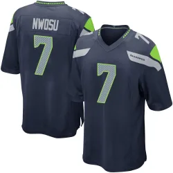 Uchenna Nwosu Seattle Seahawks Game Men's Team Color Jersey (Navy)
