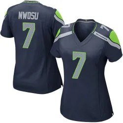 Uchenna Nwosu Seattle Seahawks Game Women's Team Color Jersey (Navy)