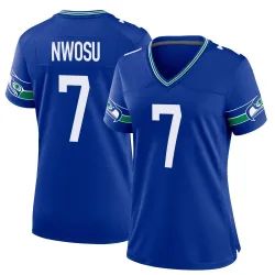 Uchenna Nwosu Seattle Seahawks Game Women's Throwback Jersey (Royal)
