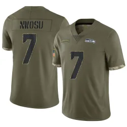 Uchenna Nwosu Seattle Seahawks Limited Men's 2022 Salute To Service Jersey (Olive)