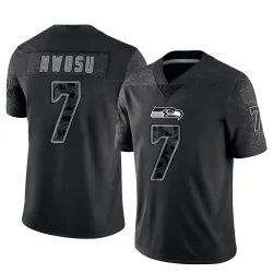 Uchenna Nwosu Seattle Seahawks Limited Men's Reflective Jersey (Black)