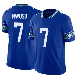 Uchenna Nwosu Seattle Seahawks Limited Men's Throwback Vapor F.U.S.E. Jersey (Royal)