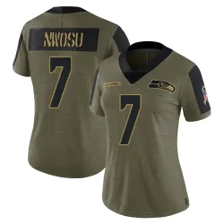Uchenna Nwosu Seattle Seahawks Limited Women's 2021 Salute To Service Jersey (Olive)