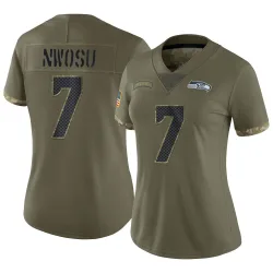 Uchenna Nwosu Seattle Seahawks Limited Women's 2022 Salute To Service Jersey (Olive)
