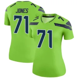 Walter Jones Seattle Seahawks Legend Women's Color Rush Neon Jersey (Green)
