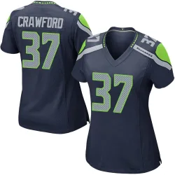 Xavier Crawford Seattle Seahawks Game Women's Team Color Jersey (Navy)