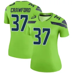 Xavier Crawford Seattle Seahawks Legend Women's Color Rush Neon Jersey (Green)