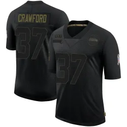 Xavier Crawford Seattle Seahawks Limited Men's 2020 Salute To Service Jersey (Black)