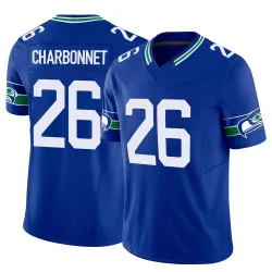 Zach Charbonnet Seattle Seahawks Limited Men's Throwback Vapor F.U.S.E. Jersey (Royal)